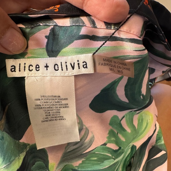 Alice & Olivia Lynn Reversible Short Palm Print Hawaii Kimono Robe Patchwork M/L - Picture 10 of 12